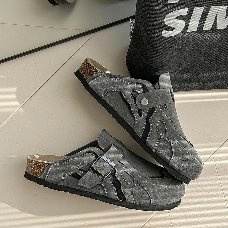 Пробковые мюли тапочки мужские женские с закрытым носком домашние тапочки сабо винтажные тапочки Мюллер поддержка свода стопы