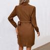 Temperament and Elegance Outer Wear Autumn and Winter Women's Corduroy Dress Female