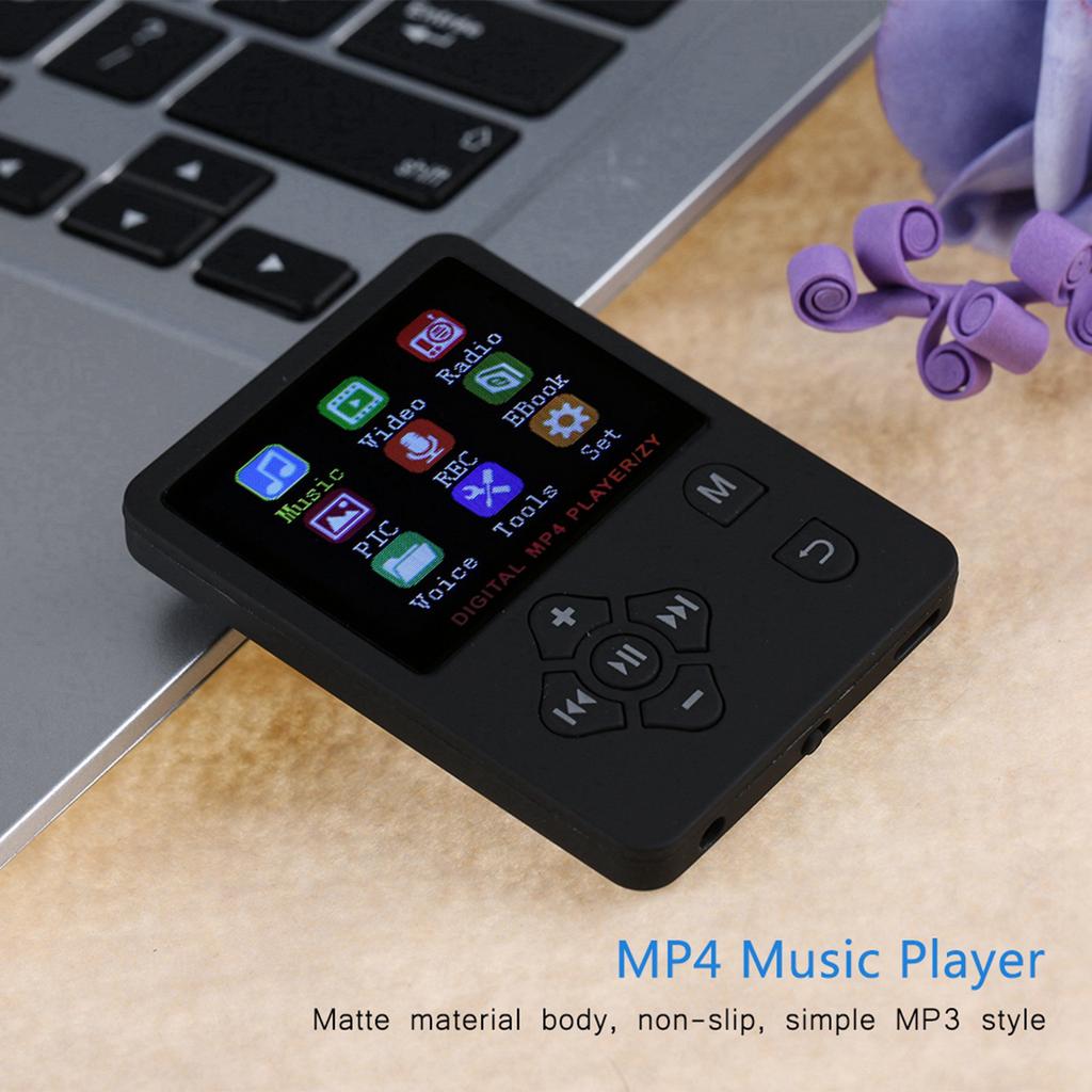 Thin Lightweight Portable Color Screen HiFi MP3 MP4 Music Player USB2.0 Cross Button Black