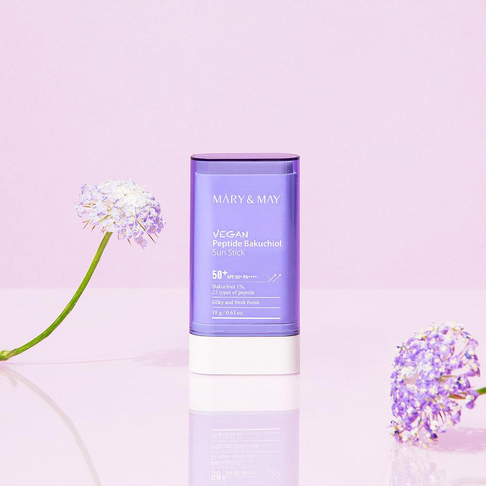 Mary&May Vegan Peptide Bakuchiol Sun Stick SPF50+ PA++++ 18g - UV Shield Defence, Korean