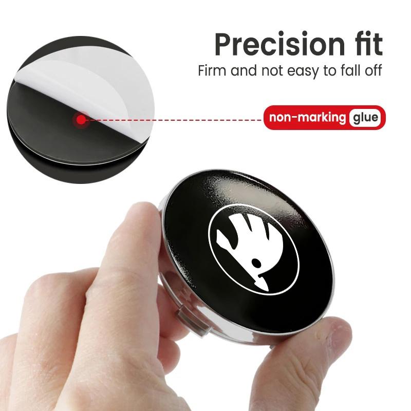 ZDVK6 Car Wheel Hub Center Cap Rim Cover Emblem Stickers Accessories For Skoda Fabia 1 2 Octavia a7 RS Superb Rapid Yeti Karoq Vision