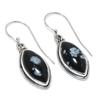Натуральный камень Обсидиан Снежный 925 Проба Стерлинговое Серебро Серьга 1.50" E2v14
