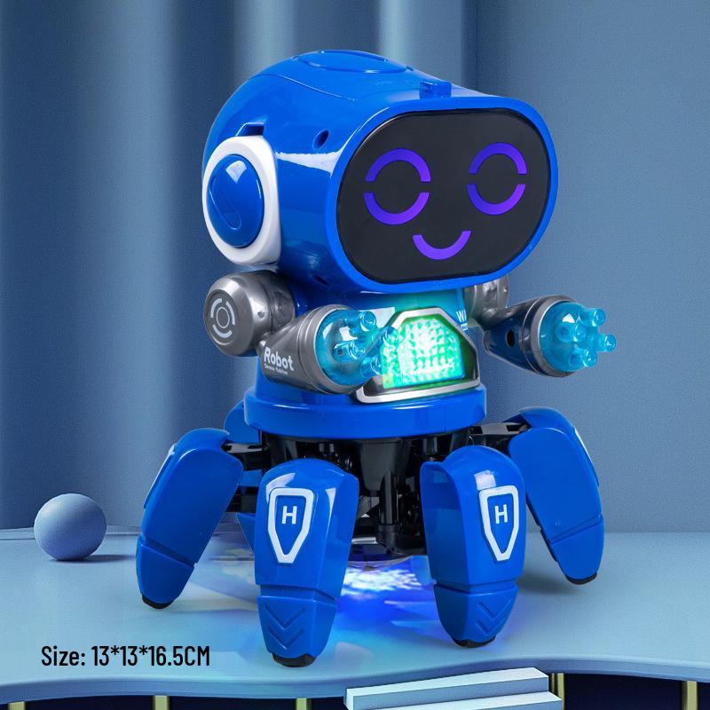 Dancing and Singing LED Six-Claw Robot Toy with Sound Effects