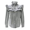 Women's Loose-fitting And Casual Long-sleeved Solid-color Denim Shirt