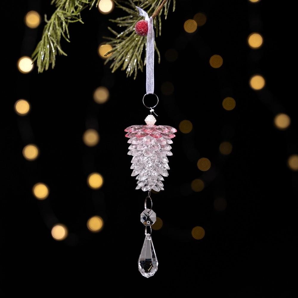 New Acrylic Christmas Tree Pendant Simulated Pinecone Transparent Crystal Pinecone Pendant Christmas Pendant Home Decoration
