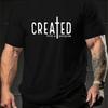 Cross Typography Print T-Shirt,Lightweight T-Shirt Breathable Cool, Comfortable Wear