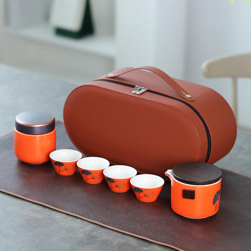 Business Guochao Portable Travel Tea Set Kuaike Set 1 Cup Handbag Opening Event Practical Gifts