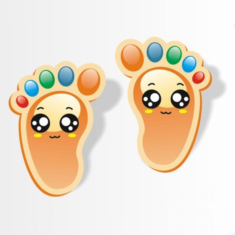 62KD 15 пар детских наклеек на пол, самоклеящиеся наклейки со следами для соблюдения социальной дистанции, для детской спальни, гостиной