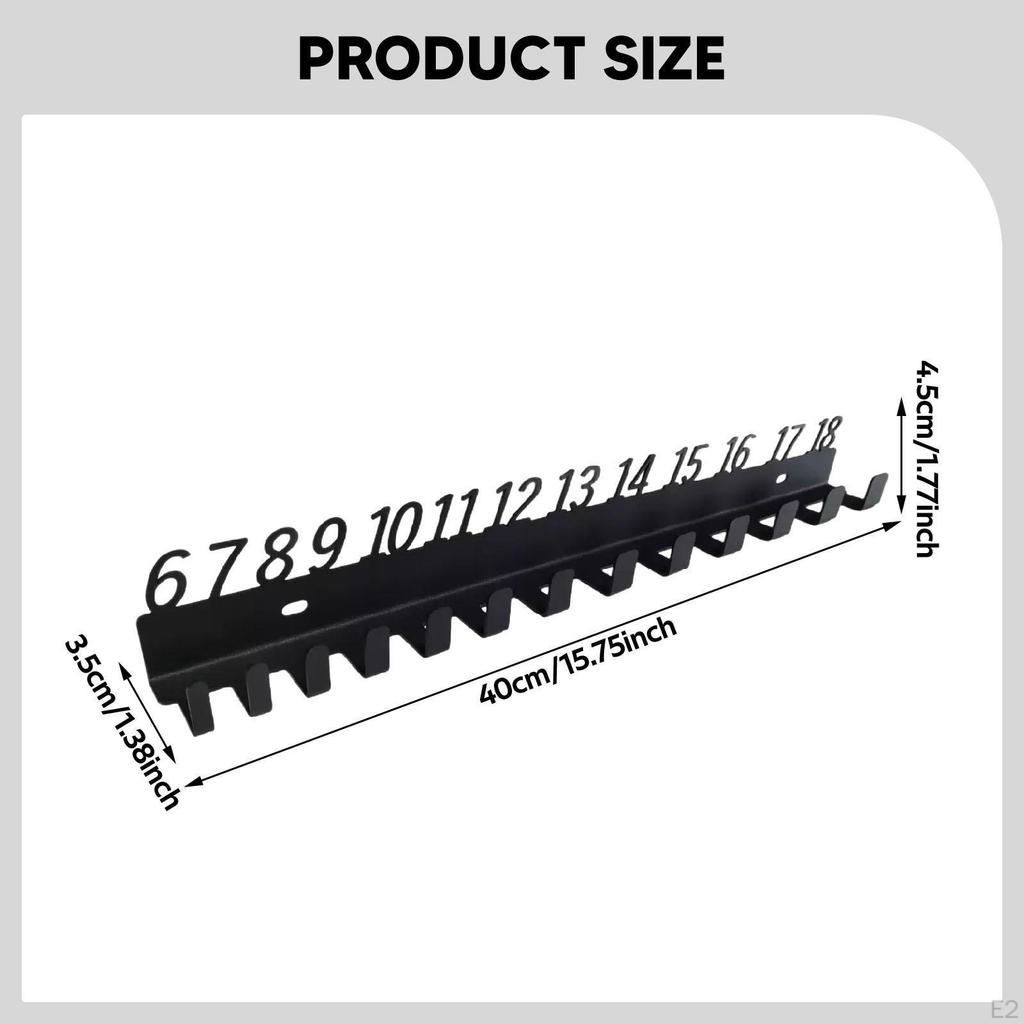 Настенная стойка для хранения инструментов для гаечных ключей с пронумерованными крючками