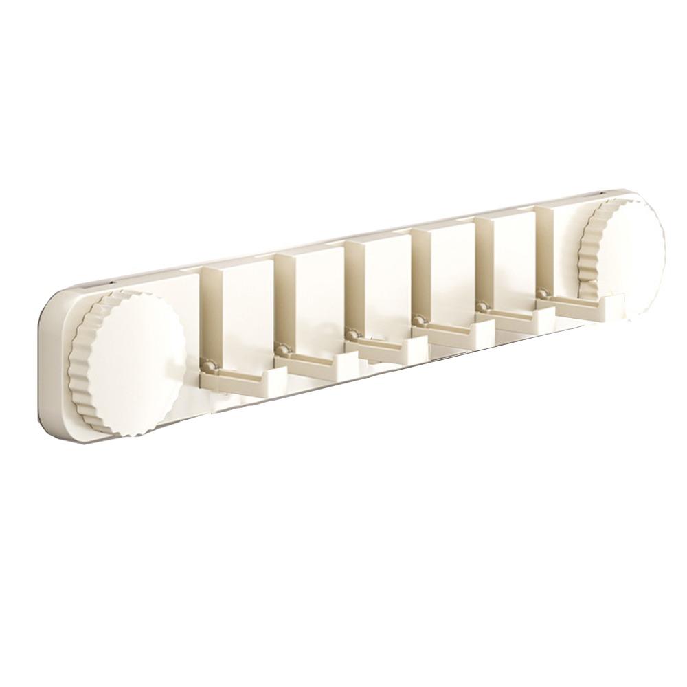 Space-Saving Suction Cup Door Hook Strong Vacuum Suction Easy Install Wall-Mounted Clothes Hanger Foldable Hook 6 Hooks