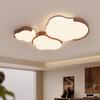 Pre-Owned Wabi-Sabi Cloud Cream Ceiling Light, Retro Walnut Finish for Living Room or Bedroom