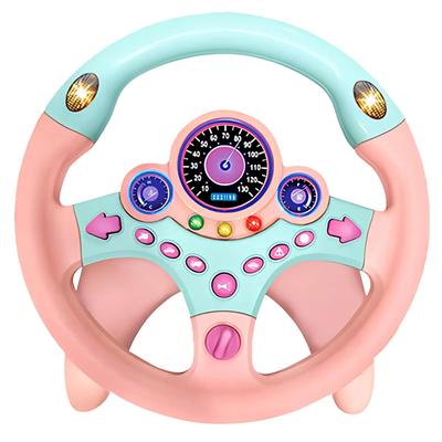 CocoPon Игрушка Руль Реалистичный Звук Руль для Прогулочной Коляски Сиденье Пассажира [Регулировка Громкости] (розовый)