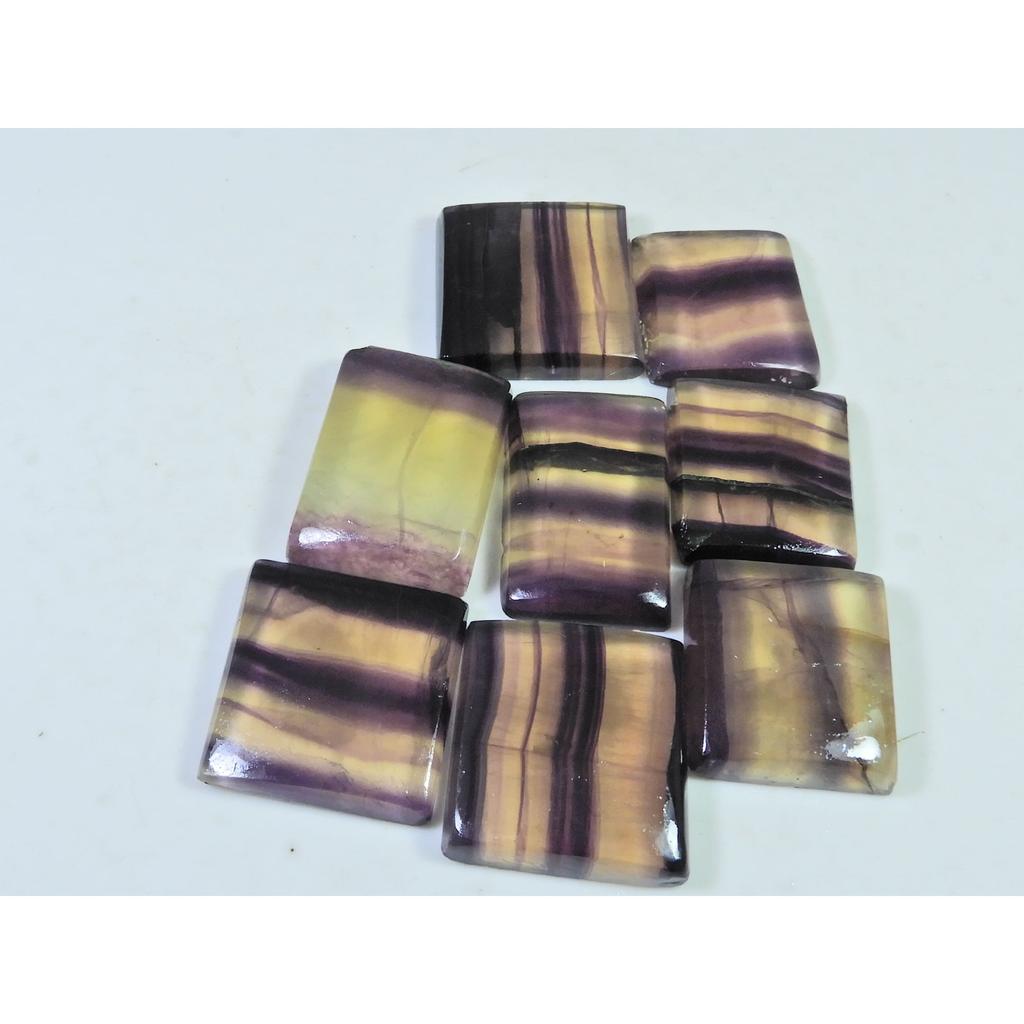 270Cts. Natural Rainbow Fluorite Octagon Cabochon Loose Gemstone 08 Pcs Lot C-911