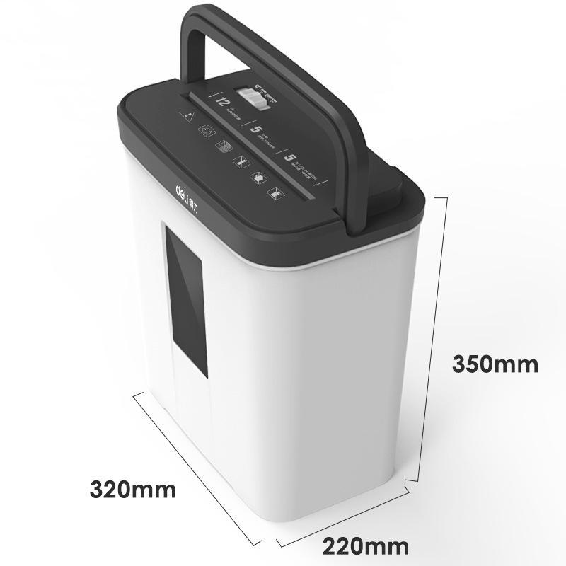 Deli 9939 Мощный электрический мини-шредер для офиса и дома, 4 уровня конфиденциальности