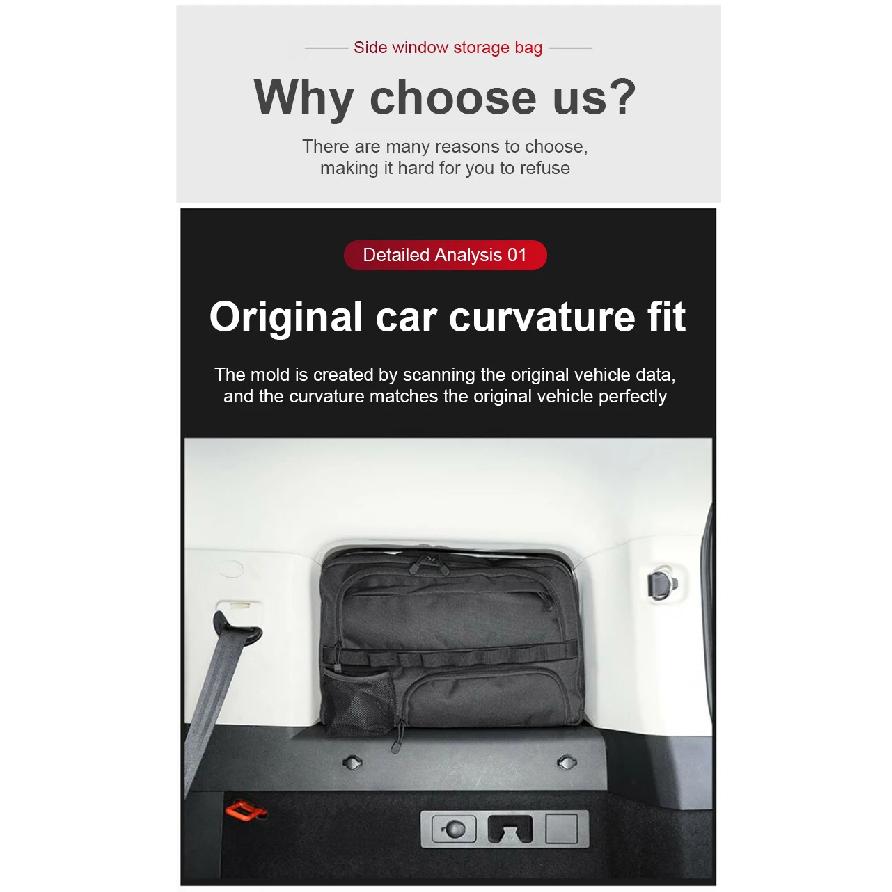 Car Storage Bag For GWM Tank 300 Accessories 2021~2026 Car Modified Tailgate Trunk Side Window Glass Storage Bags Large Capacity
