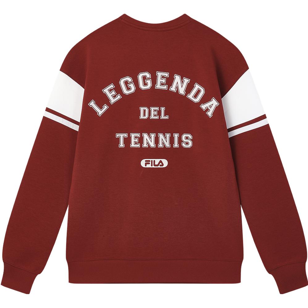 Fila 2023 Зима Новый Вязаный Пуловер Повседневный Тренд Сплайсированный Круглый Вырез Американская Толстовка Мужская толстовка Красная F11M349203F-RD