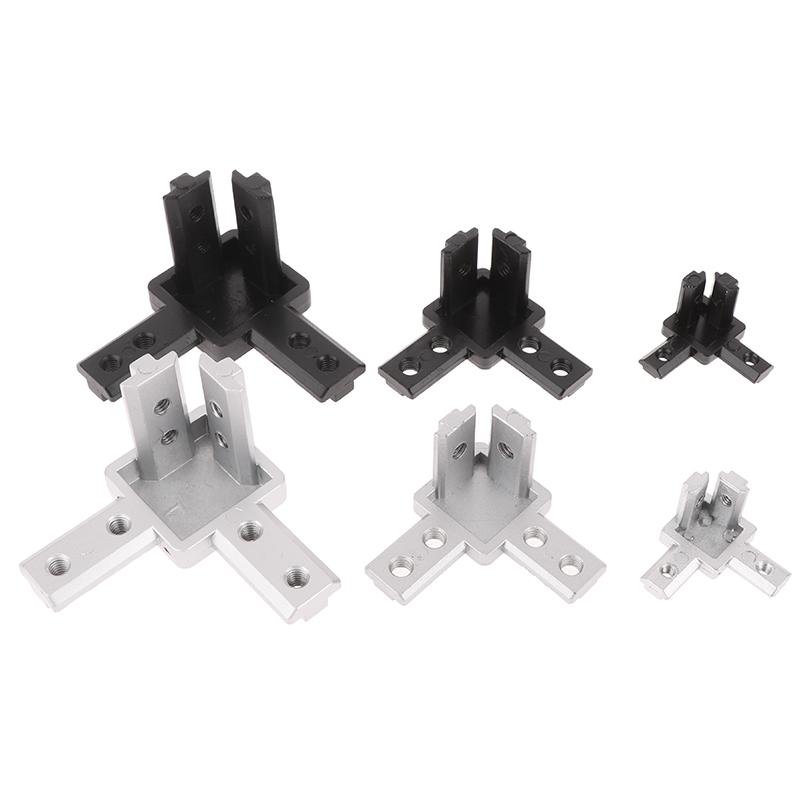 4Pack 3-Way End Corner Bracket Connector For T Slot 2020 3030 4040 Aluminum Extrusion Profile 3-Dimensional Bracket Parts
