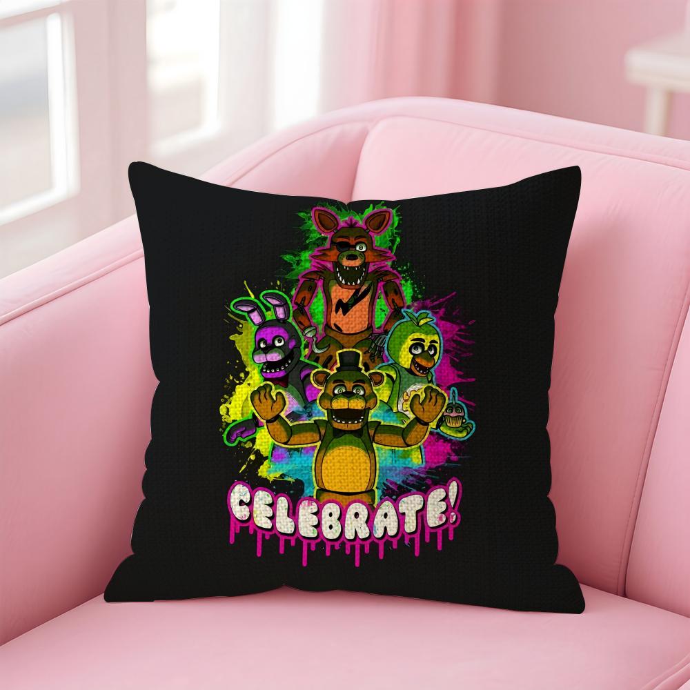 FFive NightsS At Freddys Cushion Cover Natural Linen Pillow Case DoubleSided Print Decorative Sofa Pillowcase Home Decor Gift