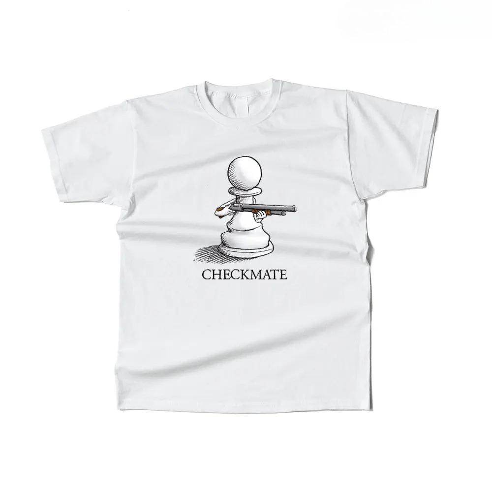 Humorous T-shirt with Chess Pattern, Casual Street Women Clothing Summer Streetwear Graphic T S