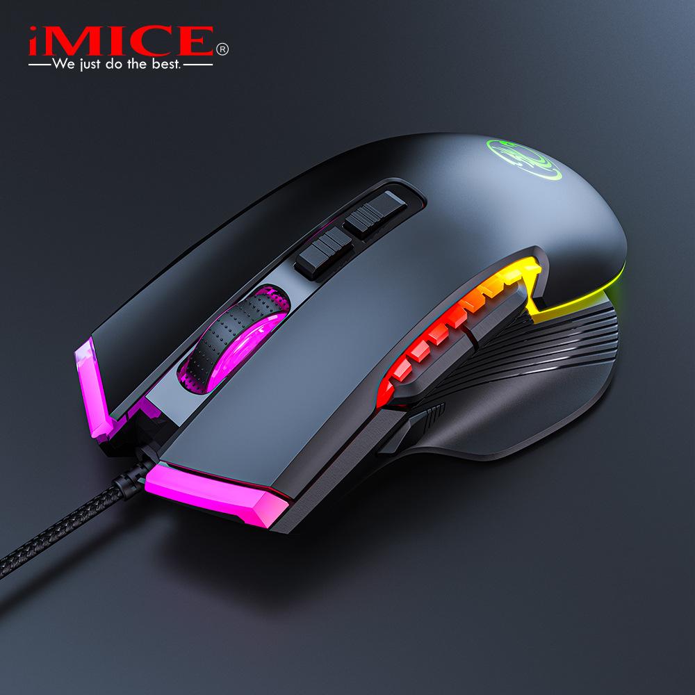 iMICE T70 Game Mouse 8D RGB Programmable Mice For Game Office Glowing 7200 DPI Gaming USB Wired 8 Buttons