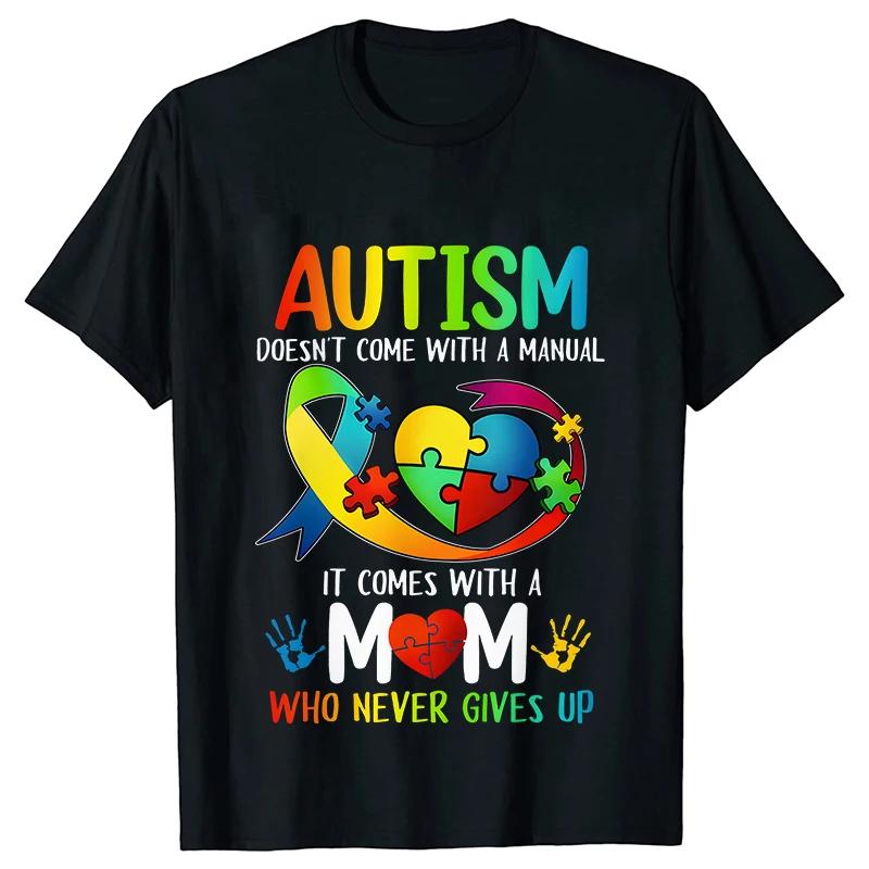 Men's T-shirts Autism Mom Dad Clothing Autism Awarenes Family Tshirts Short Sleeve Clothes Family Matching Clothing Unisex Tees