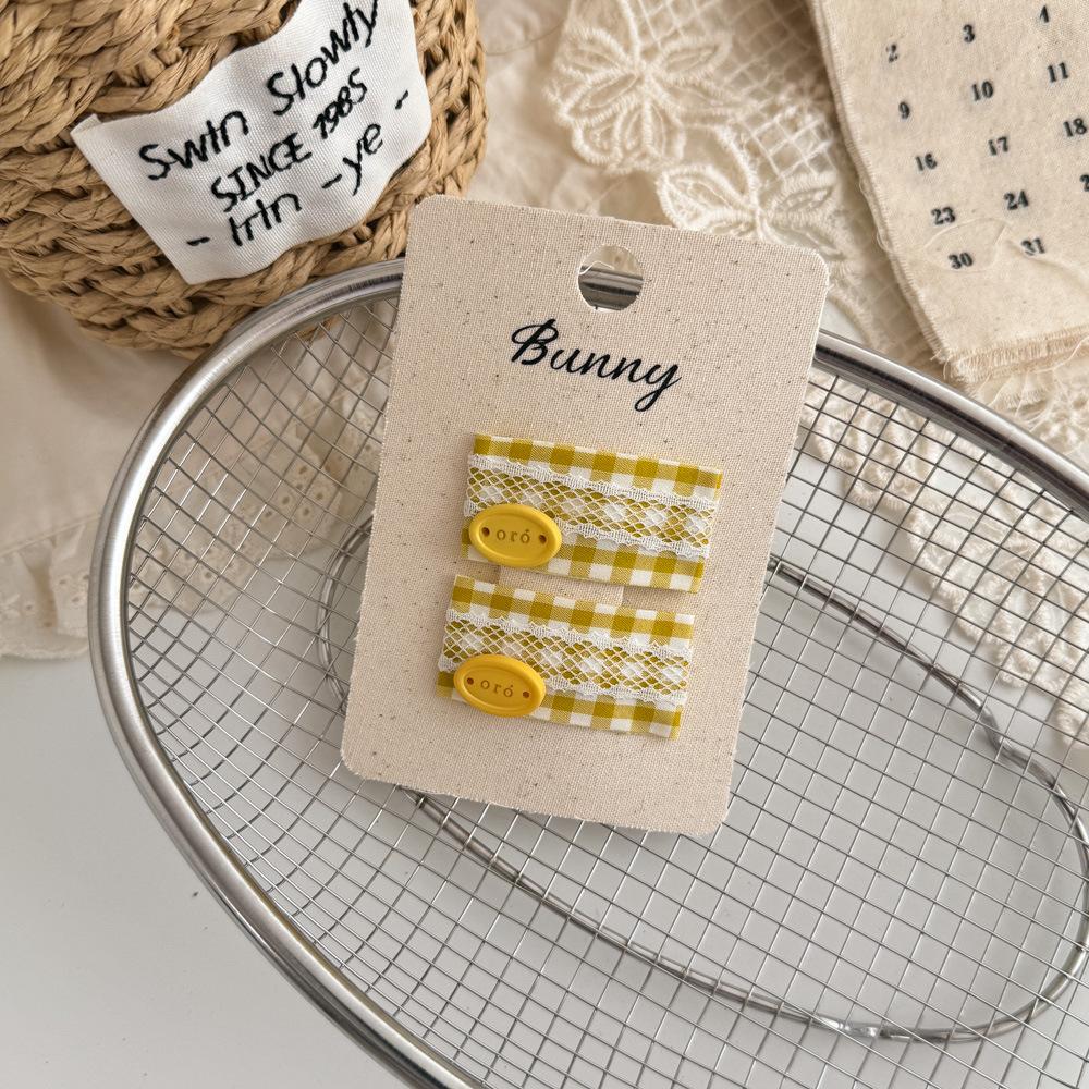 Мультяшные милые заколки для волос с кроликами, тканевые кружевные детские BB-заколки, заколки для волос для маленьких девочек, детские аксессуары для волос, головные уборы, зажимы для волос