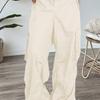 Women Cargo Pants Adjustable Drawstring Wide Leg Summer Trousers with Multi Pockets