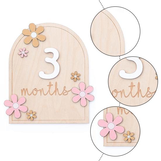 Ежемесячная карточка с контрольными показателями качества изготовления, деревянные карточки с контрольными показателями роста ребенка для новорожденных