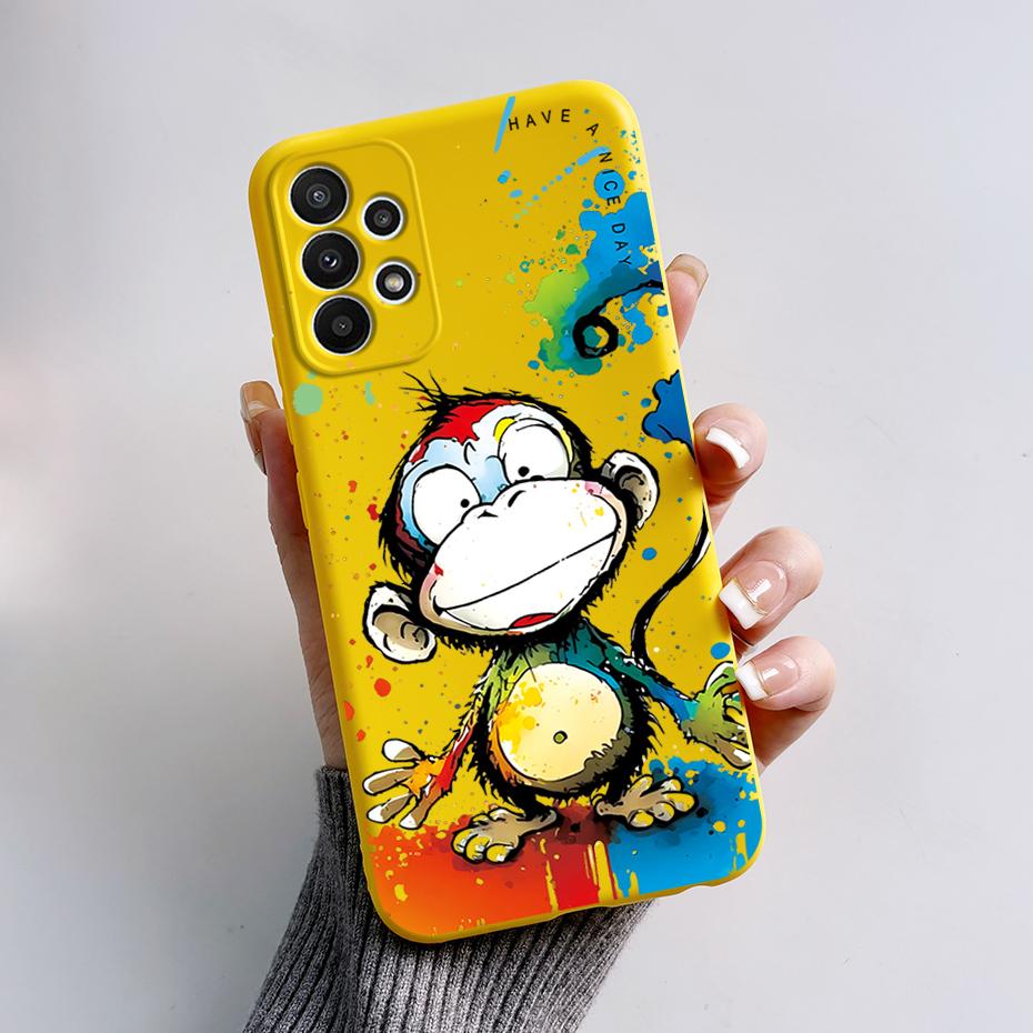 For Samsung Galaxy A53 5G Case Cover SM-A536B Stylish Painted Silicone Soft Protector Cover For Samsung A23 A33 A73 5G A 53 Capa