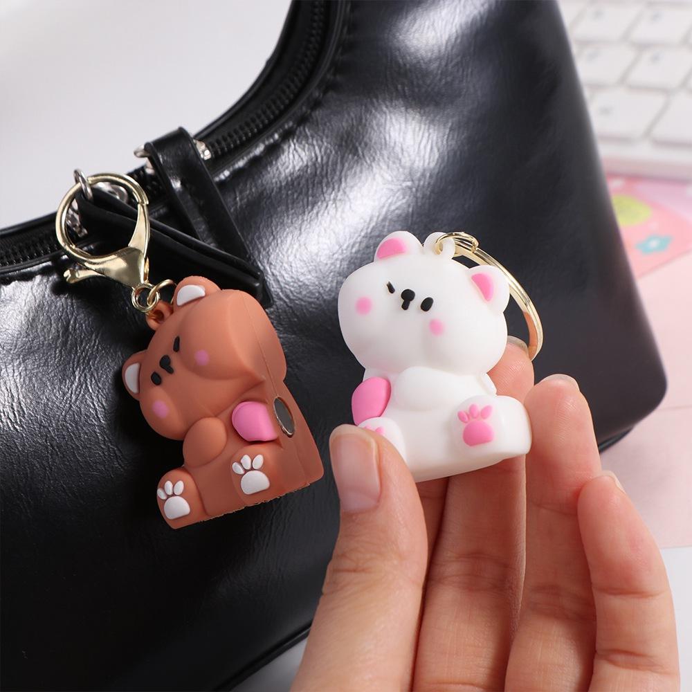 1 пара подвесных ювелирных изделий, магнитный брелок для пары, Kawaii, брелок для ключей с медведем, День святого Валентина