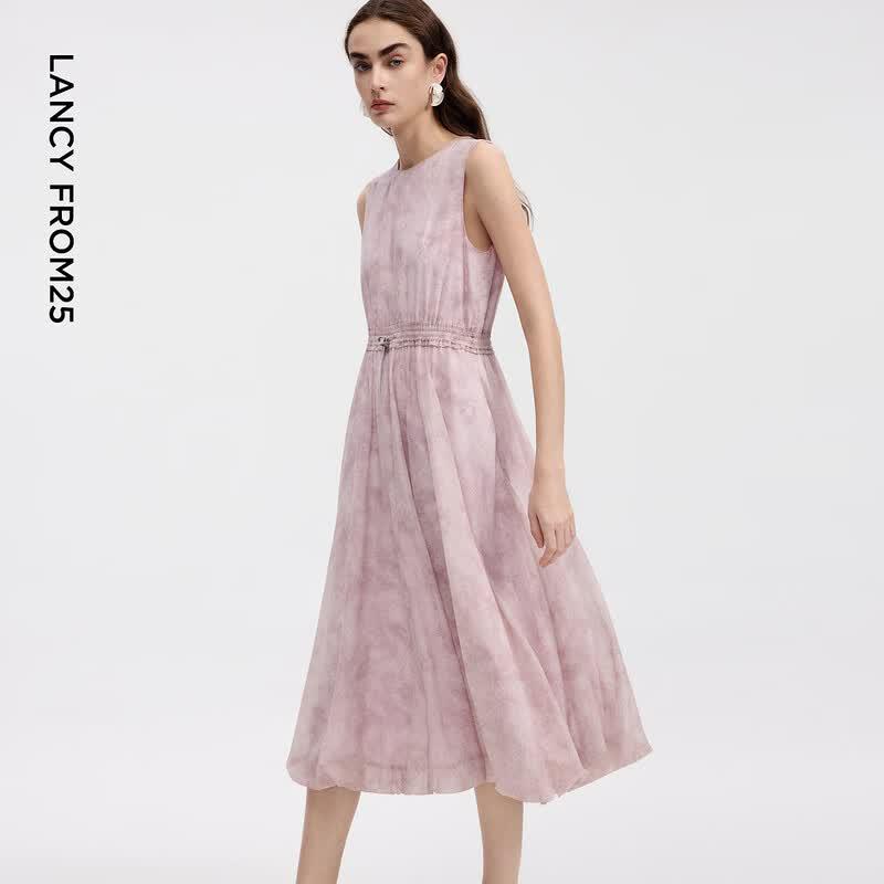 Langzi Round Neck Sleeveless Sunscreen A-Line Maxi Dress