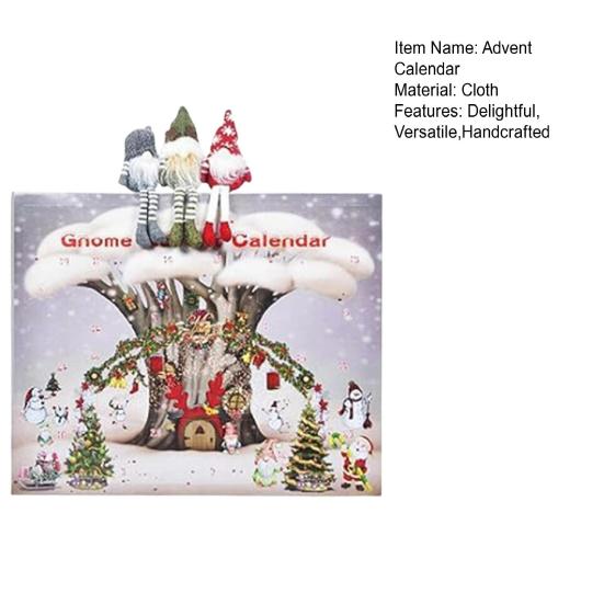 Рождественский адвент-календарь с гномом 2024, 24-дневный календарь обратного отсчета с плюшевой игрушкой-гномом, набор кукол-гномов, праздничный декор для дома