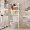 Space-Saving 3-Tier Bathroom Organizer Rack, Over-the-Toilet Plastic Storage Shelf for Essentials and Toiletries
