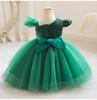 Toddler Girls' Party Dress Solid Color Sleeveless Performance Wedding Sequins Adorable Princess Polyester Knee-length Skater Dress Summer Spring