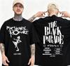Лето 2025 Рок-группа My Chemical Romance Тур The Black Parade Футболка С рисунком черепа Хлопковая футболка Мужская Панк Эмо Супер Футболка