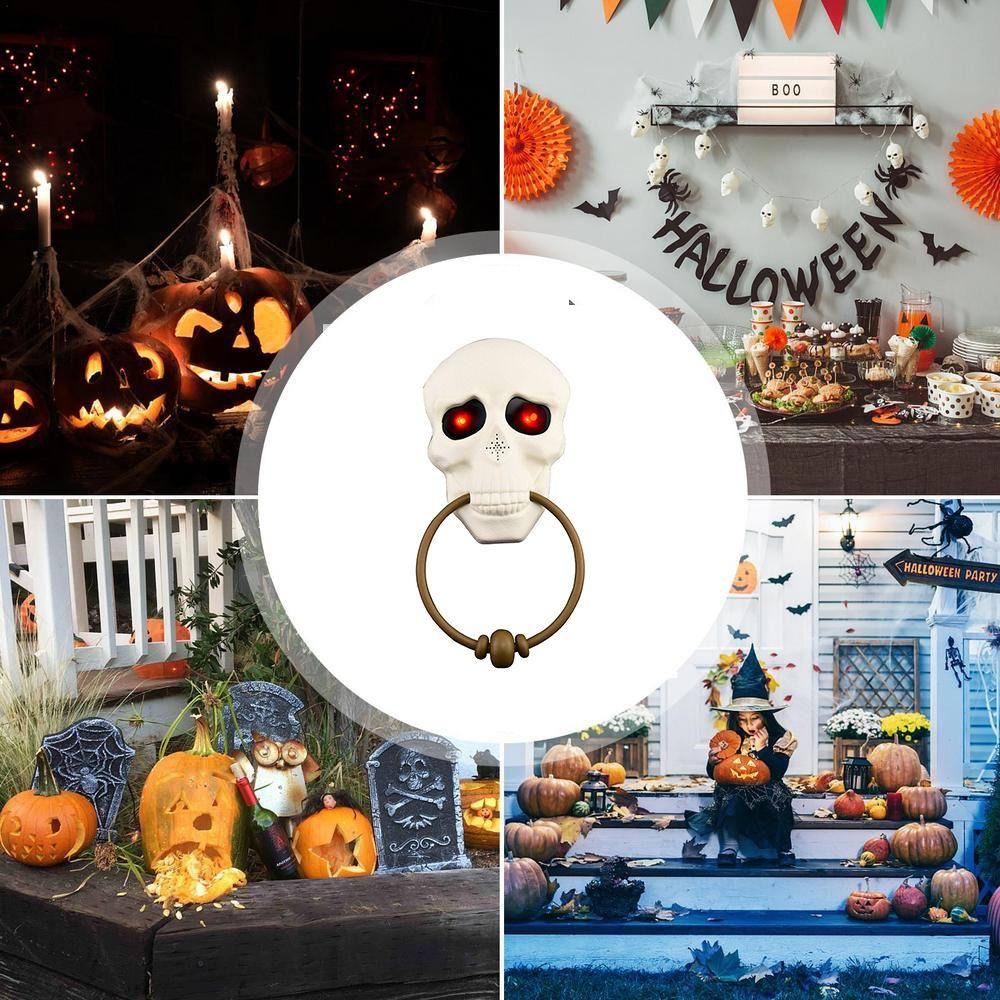 Luminous Halloween Door Knocker With Light-up Eyes Haunted House Doorbell Door Bell