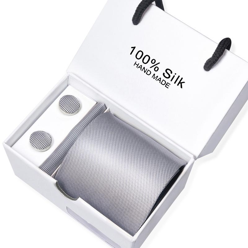 Мужской деловой галстук, квадратный шарф, подарочная коробка, полосатый простой костюм, рубашка, галстук, черный подарочный набор в коробке