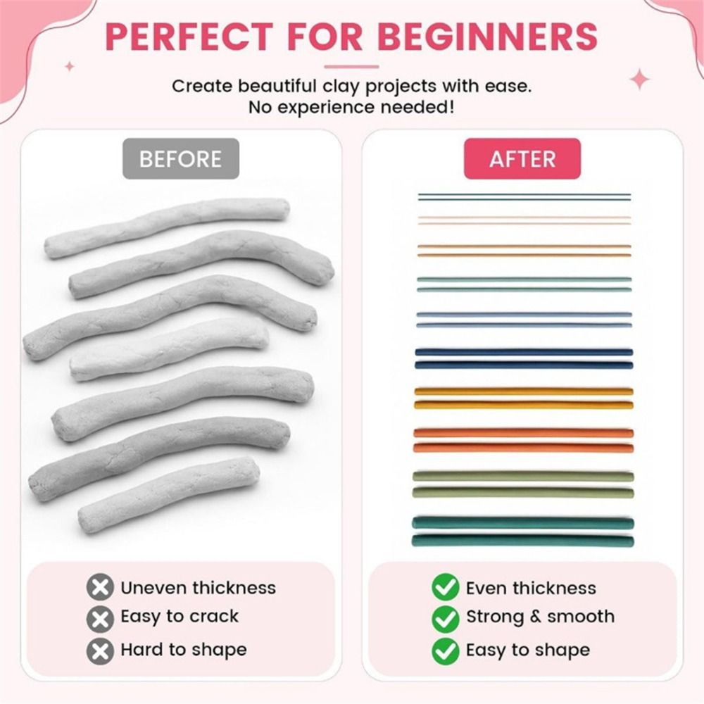 Plastic Polymer Clay Bead Roller Grooved Guide Clay Tube Guide  For Jewelry Making