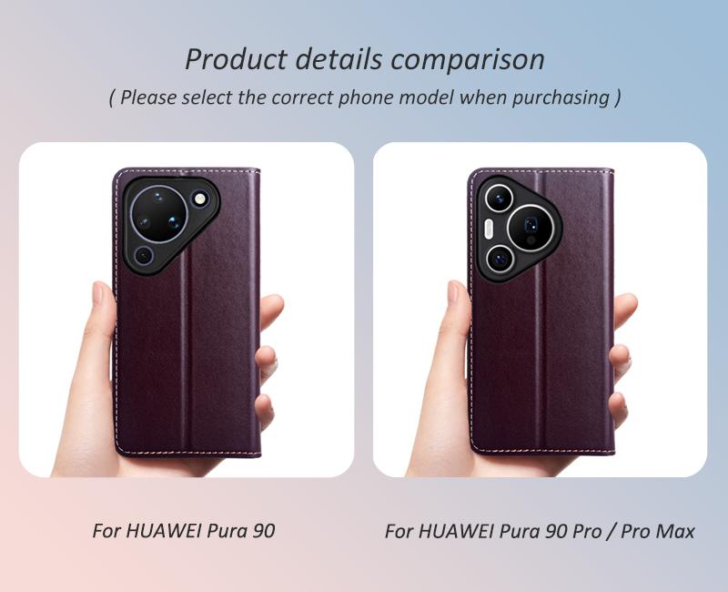 Для HUAWEI Pura 90 Pura90 Pro Max 5G Флип-кейс Текстура Наппа Магнитная Крышка Натуральная Кожа Коровы Карман для Карт Кошелек Чехлы