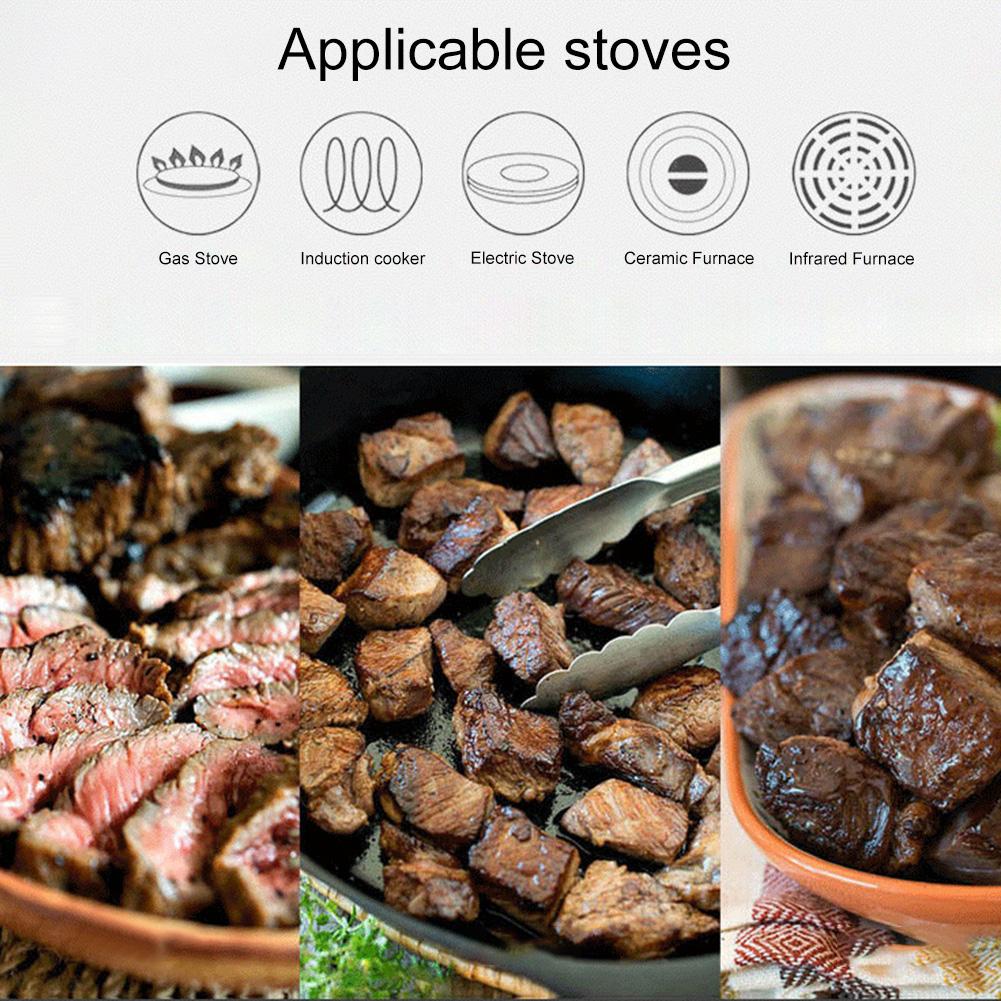 Cast Iron Round Griddle For Crepes And Pizza Non-Stick BBQ Camping Fry Pan Steak Pork Chicken Cooking Pot Kitchen Cooking Pot