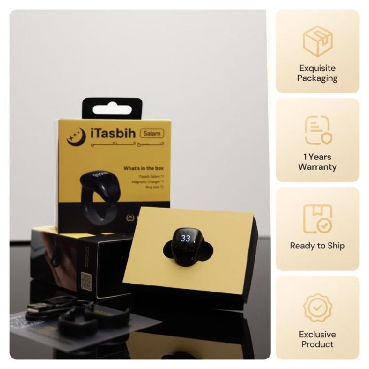 Электронный счетчик тасбих Weslamic Itasbih Zikr Цифровой счетный аксессуар для молитв, до 9999 отсчетов, водонепроницаемый