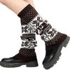 Women's Winter Thickened Christmas Socks With Snowflakes And Fawns, Stackable Knitted Wool Sock Covers