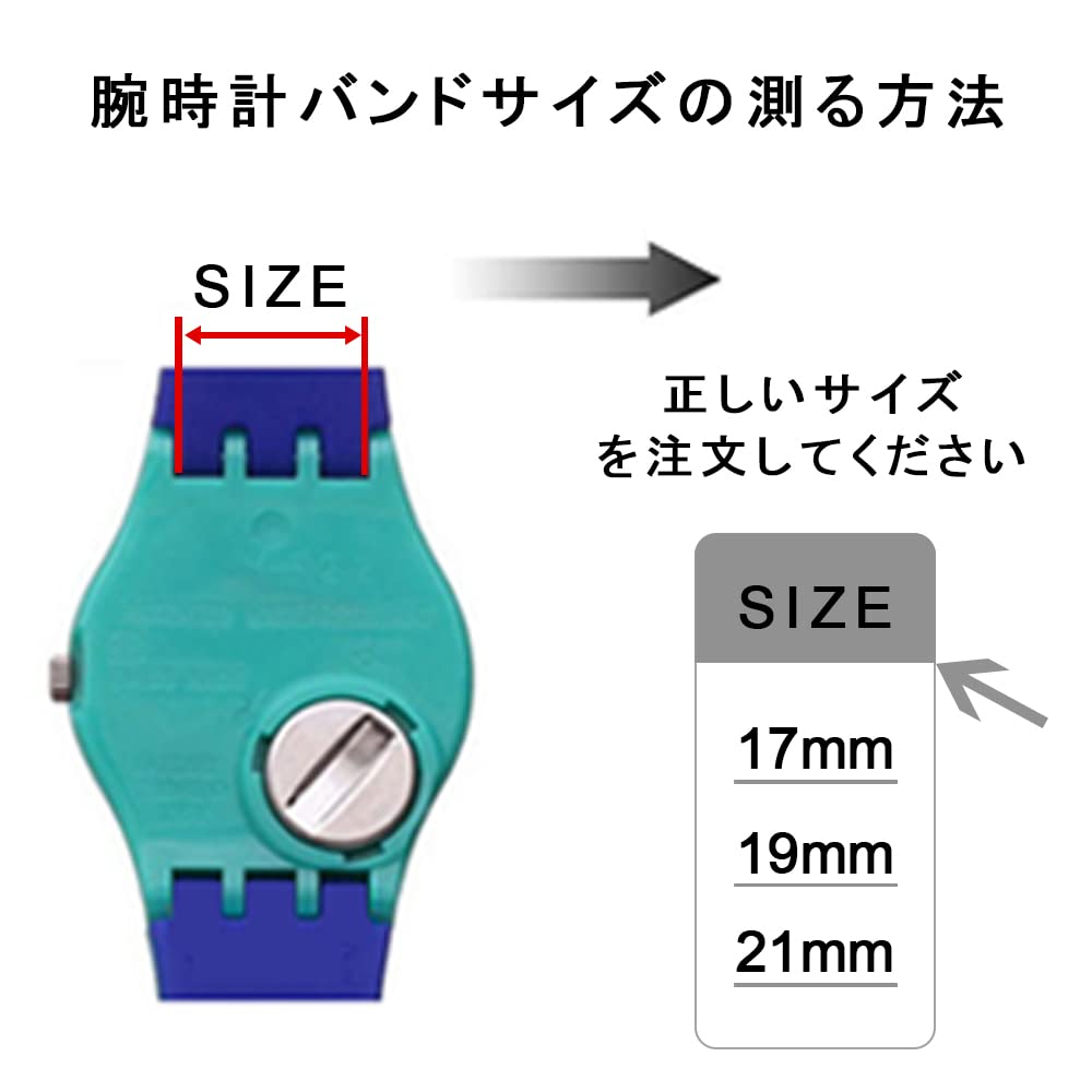 ZHUOLEI Replacement Stainless Steel Watch Strap for Swatch 17mm and 19mm Watches 3 Spring Removal and (Includes Bars, Tool, Box)