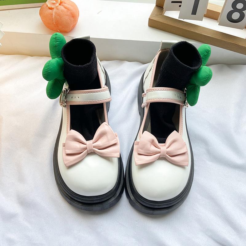 2025 новые маленькие кожаные туфли женские японские JK милые туфли принцессы для девочек с юбкой толстая подошва неглубокий носок маленькие одинарные туфли