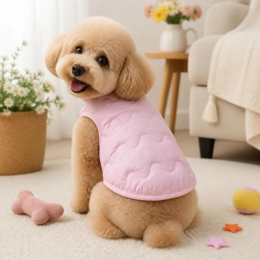 Breathable Liner Dog Warm Quilted Vest Round Neck Pet Sleeveless Jacket Cold Weather