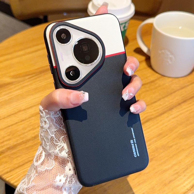 Чехол для Huawei Pura 80 70 Pro Plus Ultra Контрастный Цвет Матовая Кожа Защита Выступающей Линзы Мягкий Захват Телефона Задняя Крышка