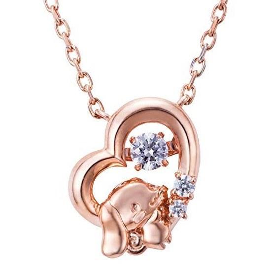 Ожерелье Cinnamoroll Dancing Stone с подвеской в виде открытого сердца, розовое золото, для женщин