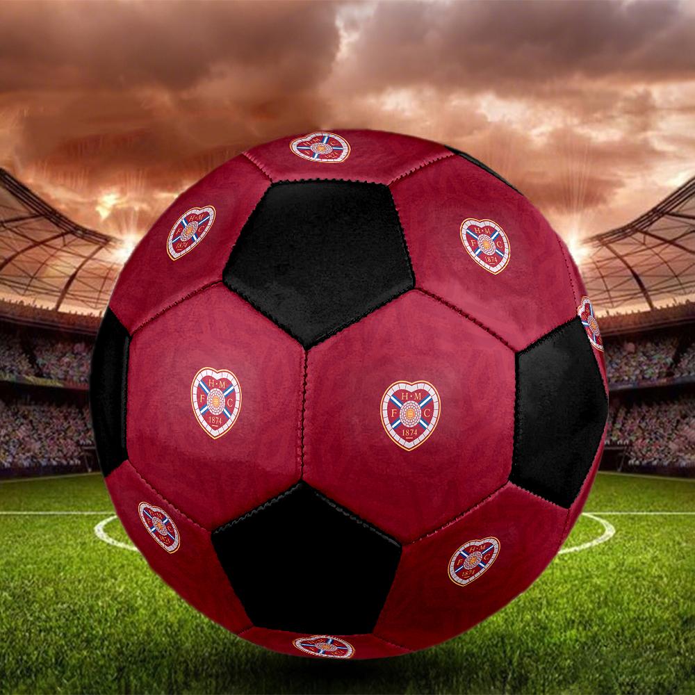 SIZE 5 Heart of Midlothian FC Soccer Ball Colorful All Ages Machine Stitched PVC Competition Ready Durable High-Bounce