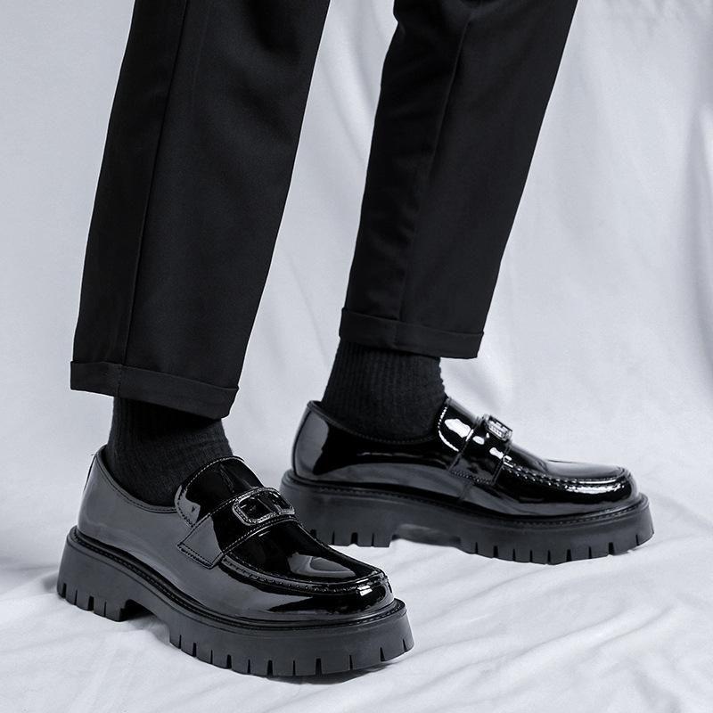 Мужская обувь, летняя, новая, британский стиль, деловая, повседневная, кожаная, на платформе, увеличивающая рост, одна педаль, обувь Doudou Tide 1061-R