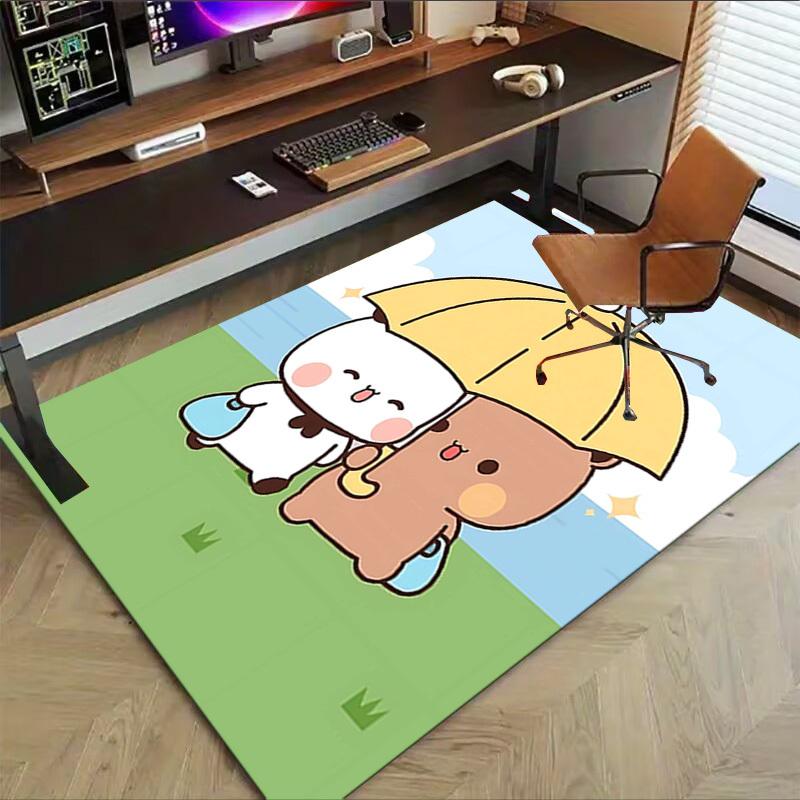 1PC Two bears Anti-slip carpet, suitable for Office, bedroomand playrooms. It can also be used as a sofa footrest cover-R23